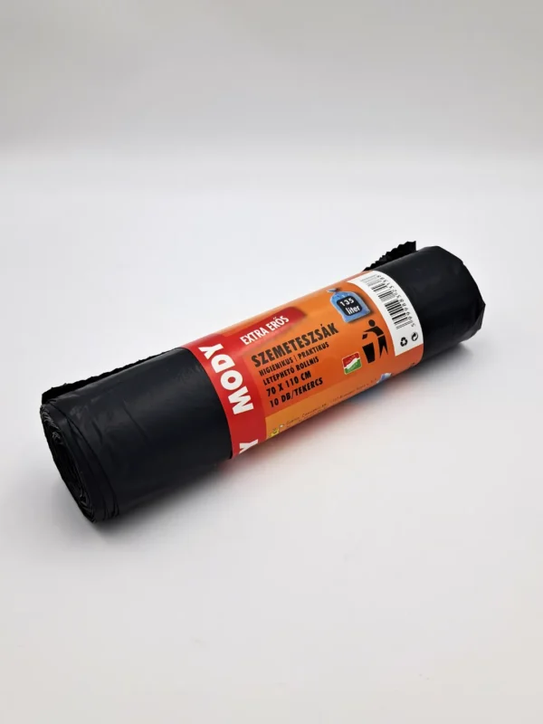 Szemetes zsák 135l (10db/tekercs, 700×1100mm, fekete)