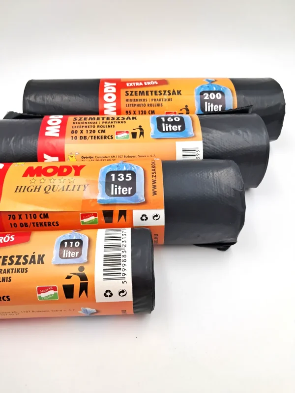 Szemetes zsák 160l húzófüles 19my (10db/tekercs, 740×950mm) kék