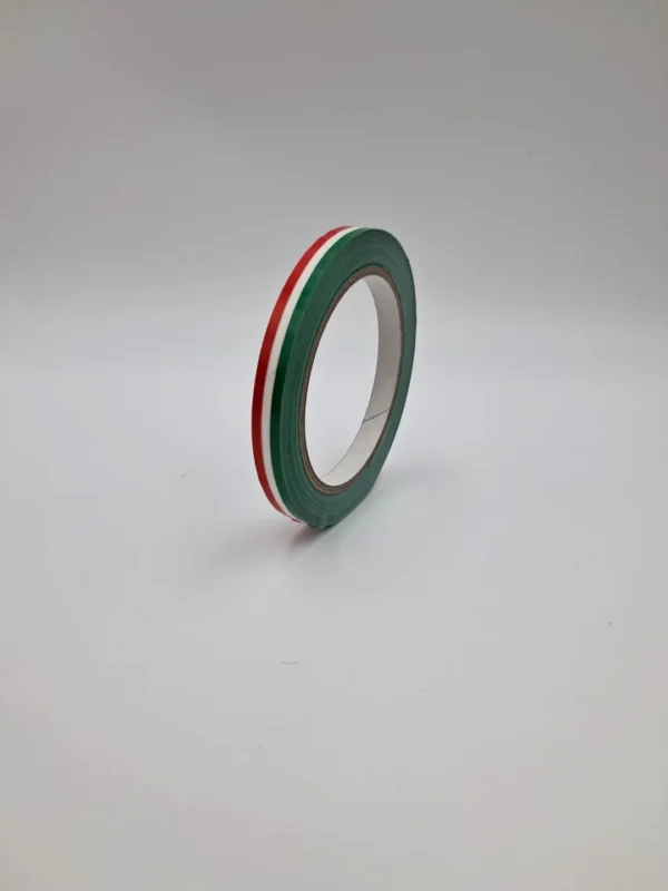 Tapadószalag 10mm/66m piros-fehér-zöld